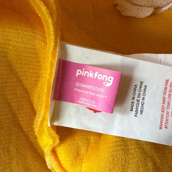 Pink Fong Baby Shark Costume 3T Yellow with Sound Chip - Picture 7 of 9